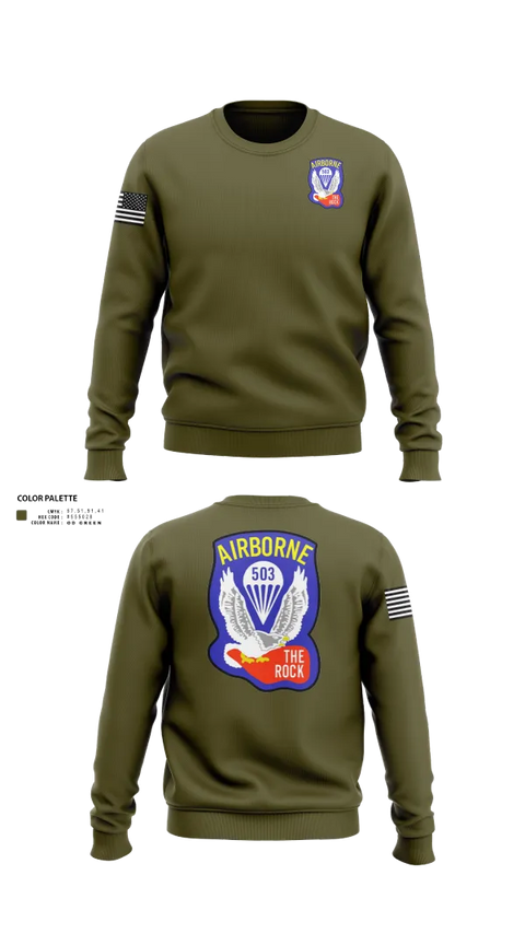Crew Neck Sweatshirt, 1st Battalion 503rd Infantry Regiment, , Teamtime, Team time, sublimation, custom sports apparel, team uniforms, spirit wear, spiritwear, sports uniforms, custom shirts, team store, custom team store, fundraiser sports, apparel fundraiser