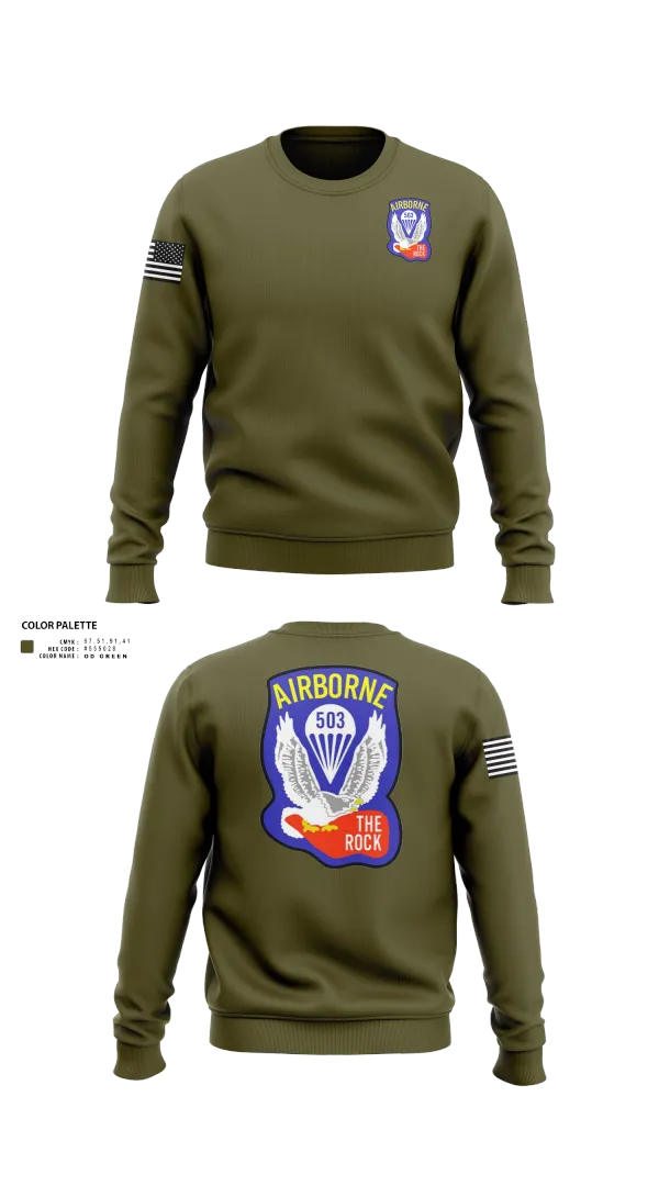 Crew Neck Sweatshirt, 1st Battalion 503rd Infantry Regiment, , Teamtime, Team time, sublimation, custom sports apparel, team uniforms, spirit wear, spiritwear, sports uniforms, custom shirts, team store, custom team store, fundraiser sports, apparel fundraiser