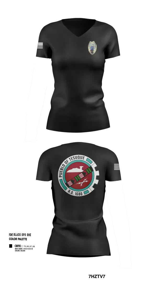 Womens Short Sleeve Vneck Shirt, Tesuque Police, Police, Teamtime, Team time, sublimation, custom sports apparel, team uniforms, spirit wear, spiritwear, sports uniforms, custom shirts, team store, custom team store, fundraiser sports, apparel fundraiser
