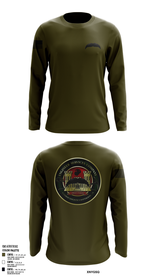 Long Sleeve Performance Shirt, Engineers Services Company, Marines, Teamtime, Team time, sublimation, custom sports apparel, team uniforms, spirit wear, spiritwear, sports uniforms, custom shirts, team store, custom team store, fundraiser sports, apparel fundraiser
