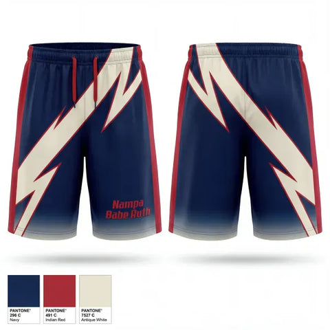 Athletic Shorts With Pockets, Nampa Babe Ruth, Baseball, Teamtime, Team time, sublimation, custom sports apparel, team uniforms, spirit wear, spiritwear, sports uniforms, custom shirts, team store, custom team store, fundraiser sports, apparel fundraiser