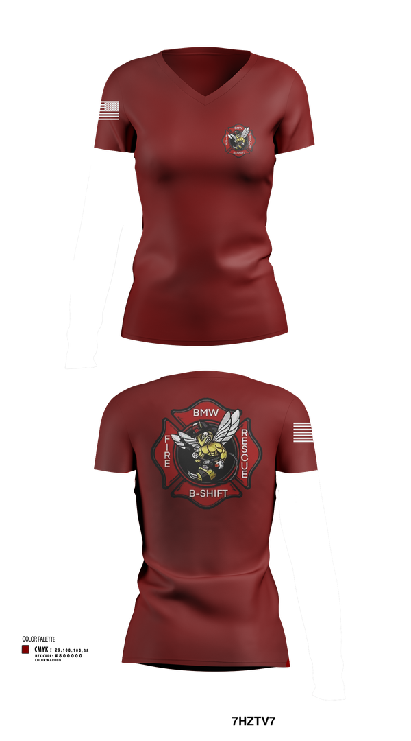 Womens Short Sleeve Vneck Shirt, B-Shift, Fire Department, Teamtime, Team time, sublimation, custom sports apparel, team uniforms, spirit wear, spiritwear, sports uniforms, custom shirts, team store, custom team store, fundraiser sports, apparel fundraiser