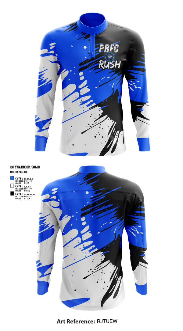 Quarter Zip Jacket, PBFC Rush, Spirit Store, Teamtime, Team time, sublimation, custom sports apparel, team uniforms, spirit wear, spiritwear, sports uniforms, custom shirts, team store, custom team store, fundraiser sports, apparel fundraiser
