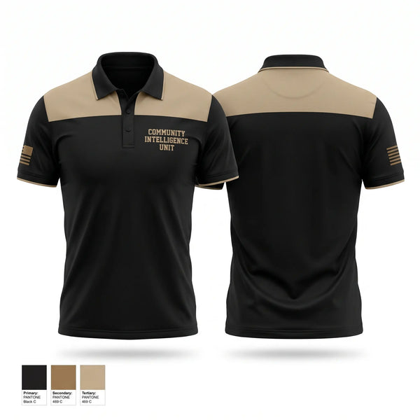 Short Sleeve Performance Polo, Community intelligence unit, , Teamtime, Team time, sublimation, custom sports apparel, team uniforms, spirit wear, spiritwear, sports uniforms, custom shirts, team store, custom team store, fundraiser sports, apparel fundraiser