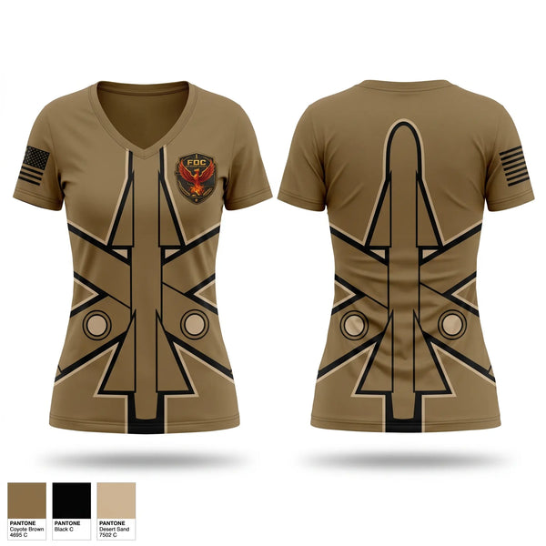 Womens Short Sleeve Vneck Shirt, FDC, HHB/3-2 ADA BN, Army, Teamtime, Team time, sublimation, custom sports apparel, team uniforms, spirit wear, spiritwear, sports uniforms, custom shirts, team store, custom team store, fundraiser sports, apparel fundraiser