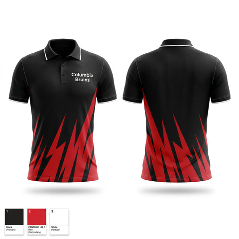 Short Sleeve Performance Polo, Columbia Bruins, Cheer, Teamtime, Team time, sublimation, custom sports apparel, team uniforms, spirit wear, spiritwear, sports uniforms, custom shirts, team store, custom team store, fundraiser sports, apparel fundraiser