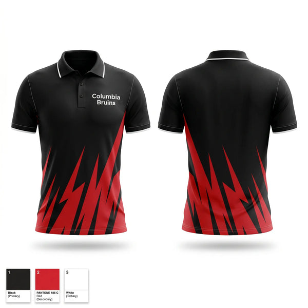 Short Sleeve Performance Polo, Columbia Bruins, Cheer, Teamtime, Team time, sublimation, custom sports apparel, team uniforms, spirit wear, spiritwear, sports uniforms, custom shirts, team store, custom team store, fundraiser sports, apparel fundraiser