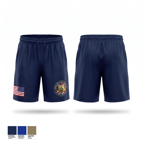 Athletic Shorts With Pockets, Pa Crime Prevention Officers Association, Police, Teamtime, Team time, sublimation, custom sports apparel, team uniforms, spirit wear, spiritwear, sports uniforms, custom shirts, team store, custom team store, fundraiser sports, apparel fundraiser