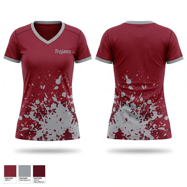 Womens Short Sleeve Vneck Shirt, Trojans, Softball, Teamtime, Team time, sublimation, custom sports apparel, team uniforms, spirit wear, spiritwear, sports uniforms, custom shirts, team store, custom team store, fundraiser sports, apparel fundraiser