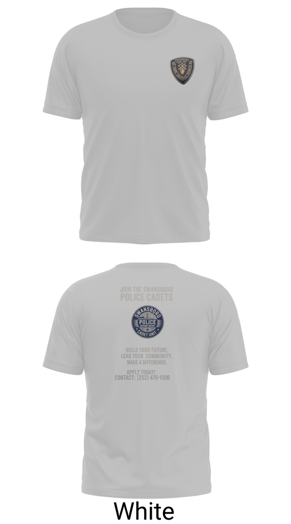 Old School Cotton Feel Shirt, Swansboro police cadets, Police, Teamtime, Team time, sublimation, custom sports apparel, team uniforms, spirit wear, spiritwear, sports uniforms, custom shirts, team store, custom team store, fundraiser sports, apparel fundraiser
