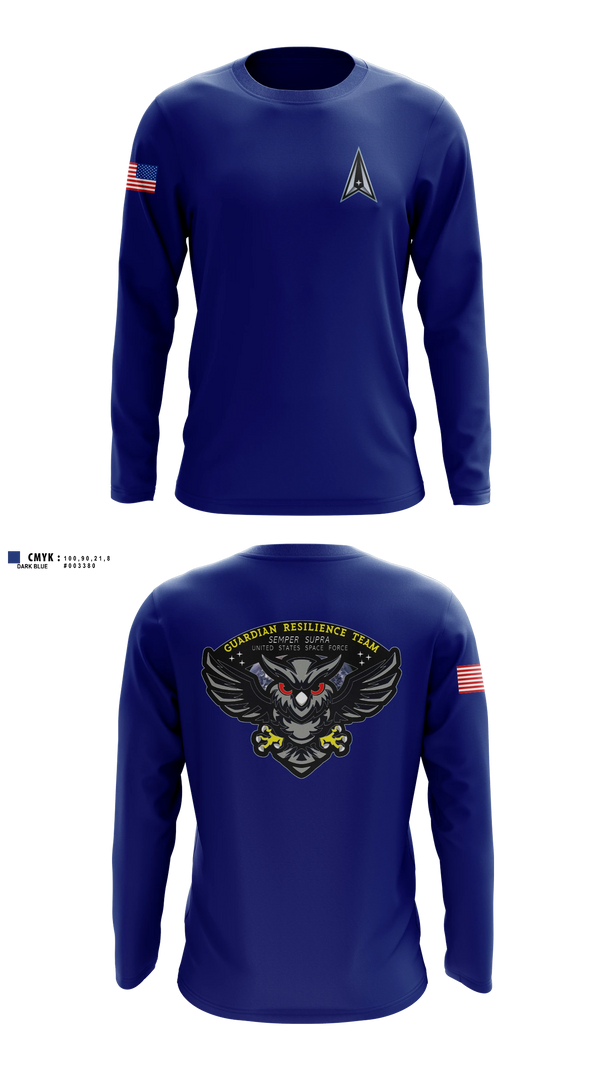 Long Sleeve Performance Shirt, Guardian Resilience Team, Space Force, Teamtime, Team time, sublimation, custom sports apparel, team uniforms, spirit wear, spiritwear, sports uniforms, custom shirts, team store, custom team store, fundraiser sports, apparel fundraiser