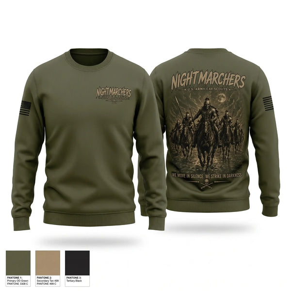 Crew Neck Sweatshirt, Nightmarchers, Army, Teamtime, Team time, sublimation, custom sports apparel, team uniforms, spirit wear, spiritwear, sports uniforms, custom shirts, team store, custom team store, fundraiser sports, apparel fundraiser