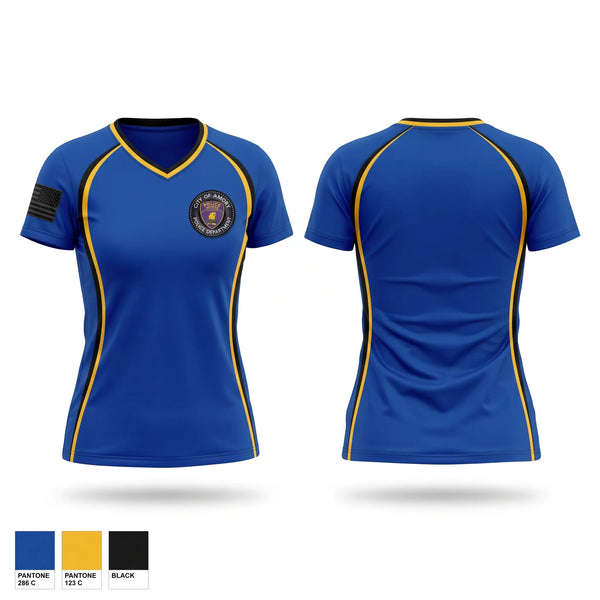 Womens Short Sleeve Vneck Shirt, Amory Police Department, Police, Teamtime, Team time, sublimation, custom sports apparel, team uniforms, spirit wear, spiritwear, sports uniforms, custom shirts, team store, custom team store, fundraiser sports, apparel fundraiser