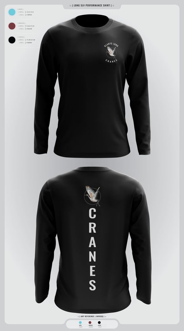 Long Sleeve Performance Shirt, Cranes, Spirit Store, Teamtime, Team time, sublimation, custom sports apparel, team uniforms, spirit wear, spiritwear, sports uniforms, custom shirts, team store, custom team store, fundraiser sports, apparel fundraiser