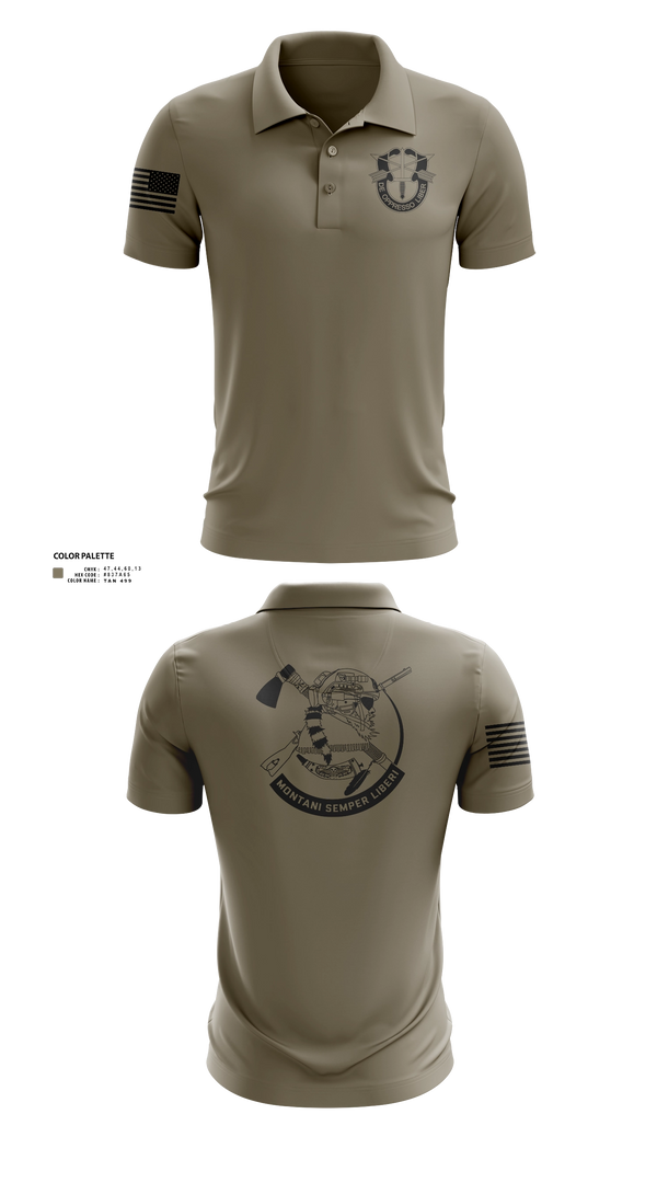 Short Sleeve Performance Polo, 2/19 SFG (A), Army, Teamtime, Team time, sublimation, custom sports apparel, team uniforms, spirit wear, spiritwear, sports uniforms, custom shirts, team store, custom team store, fundraiser sports, apparel fundraiser