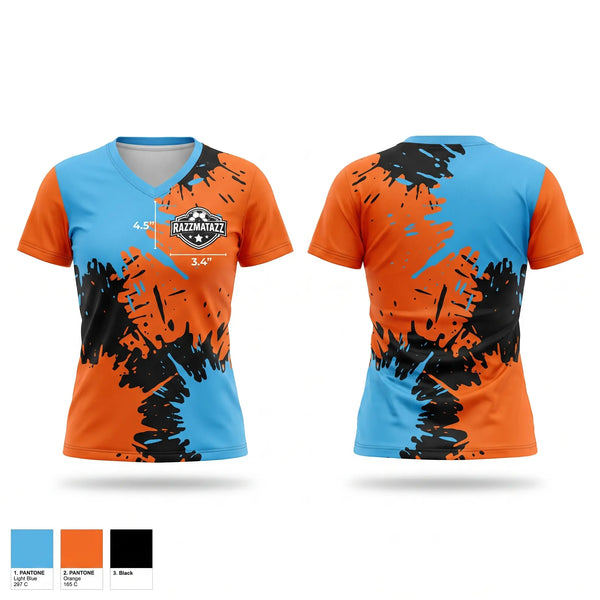 Womens Short Sleeve Vneck Shirt, Razzmatazz, Women's Soccer, Teamtime, Team time, sublimation, custom sports apparel, team uniforms, spirit wear, spiritwear, sports uniforms, custom shirts, team store, custom team store, fundraiser sports, apparel fundraiser