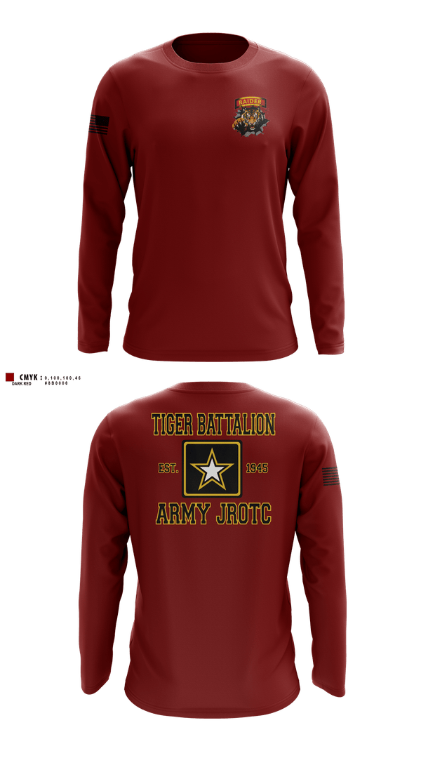 Long Sleeve Performance Shirt, Tiger Battalion, Army, Teamtime, Team time, sublimation, custom sports apparel, team uniforms, spirit wear, spiritwear, sports uniforms, custom shirts, team store, custom team store, fundraiser sports, apparel fundraiser