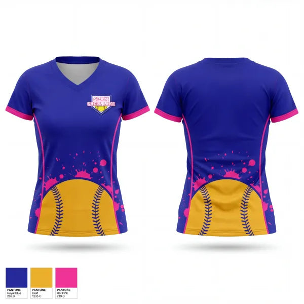 Womens Short Sleeve Vneck Shirt, Slam, Softball, Teamtime, Team time, sublimation, custom sports apparel, team uniforms, spirit wear, spiritwear, sports uniforms, custom shirts, team store, custom team store, fundraiser sports, apparel fundraiser