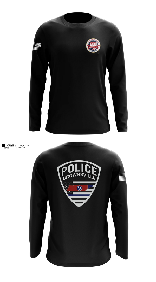 Long Sleeve Performance Shirt, Brownsville Police Department, Police, Teamtime, Team time, sublimation, custom sports apparel, team uniforms, spirit wear, spiritwear, sports uniforms, custom shirts, team store, custom team store, fundraiser sports, apparel fundraiser