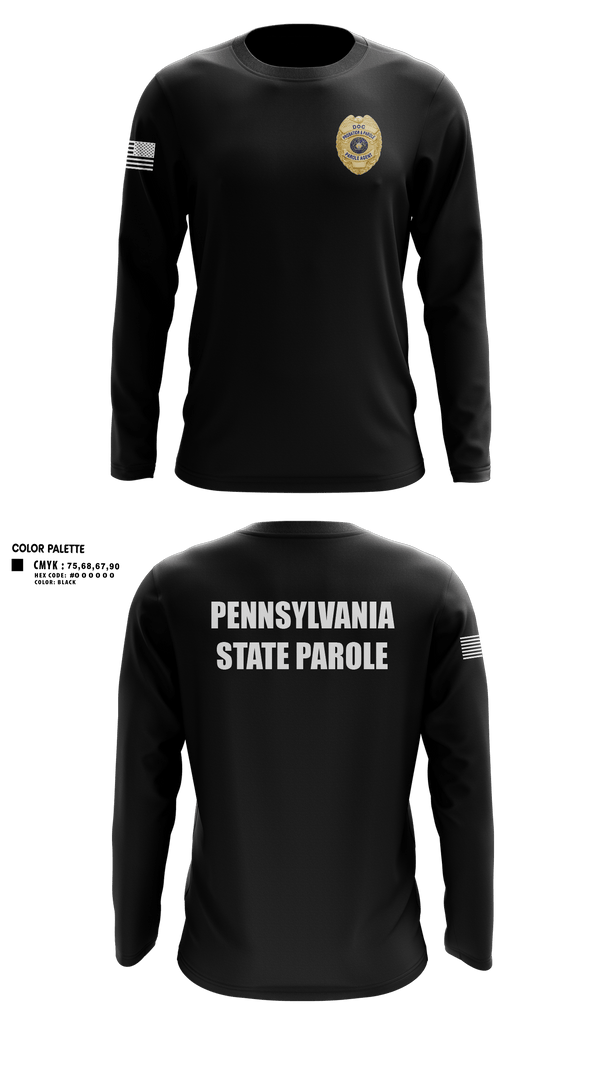 Long Sleeve Performance Shirt, Pennsylvania State Parole, Police, Teamtime, Team time, sublimation, custom sports apparel, team uniforms, spirit wear, spiritwear, sports uniforms, custom shirts, team store, custom team store, fundraiser sports, apparel fundraiser