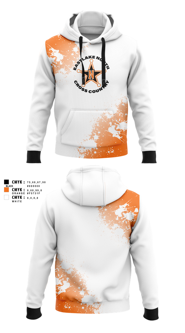 Hoodie, Eastlake North Cross County, Cross Country, Teamtime, Team time, sublimation, custom sports apparel, team uniforms, spirit wear, spiritwear, sports uniforms, custom shirts, team store, custom team store, fundraiser sports, apparel fundraiser