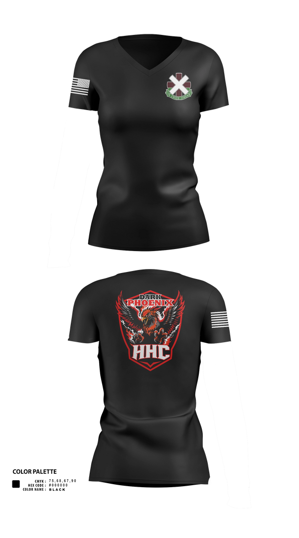 Womens Short Sleeve Vneck Shirt, HHC, 10th FH, Army, Teamtime, Team time, sublimation, custom sports apparel, team uniforms, spirit wear, spiritwear, sports uniforms, custom shirts, team store, custom team store, fundraiser sports, apparel fundraiser