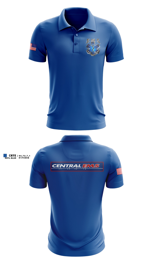 Short Sleeve Performance Polo, Central EMS, EMS/EMT, Teamtime, Team time, sublimation, custom sports apparel, team uniforms, spirit wear, spiritwear, sports uniforms, custom shirts, team store, custom team store, fundraiser sports, apparel fundraiser