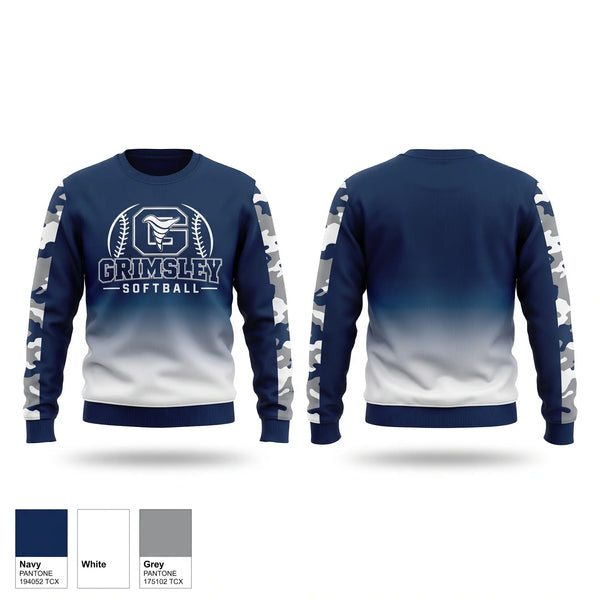 Crew Neck Sweatshirt, GRIMSLEY HIGH SCHOOL, Softball, Teamtime, Team time, sublimation, custom sports apparel, team uniforms, spirit wear, spiritwear, sports uniforms, custom shirts, team store, custom team store, fundraiser sports, apparel fundraiser