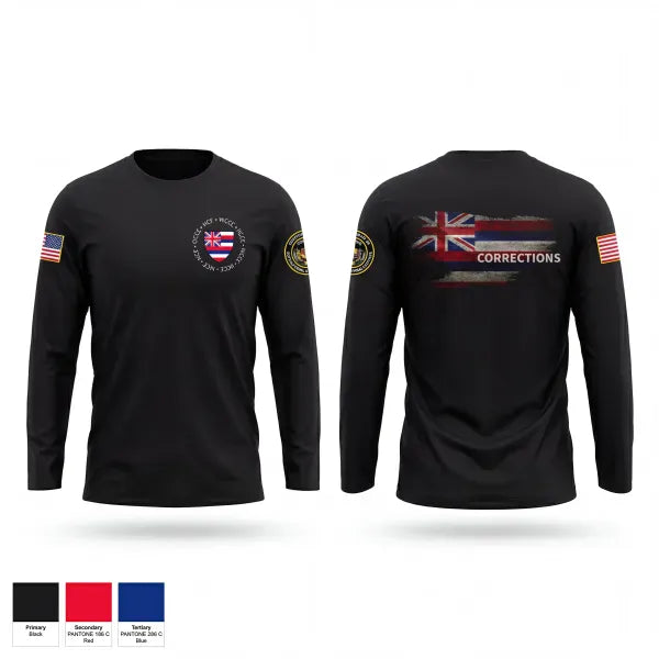 Long Sleeve Performance Shirt, Hawaii Corrections and Rehabilitation, Police, Teamtime, Team time, sublimation, custom sports apparel, team uniforms, spirit wear, spiritwear, sports uniforms, custom shirts, team store, custom team store, fundraiser sports, apparel fundraiser
