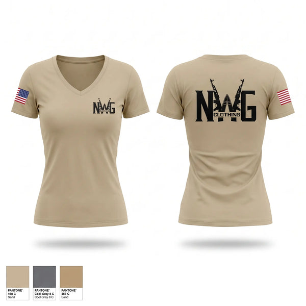 Womens Short Sleeve Vneck Shirt, 4th brigade, Army, Teamtime, Team time, sublimation, custom sports apparel, team uniforms, spirit wear, spiritwear, sports uniforms, custom shirts, team store, custom team store, fundraiser sports, apparel fundraiser