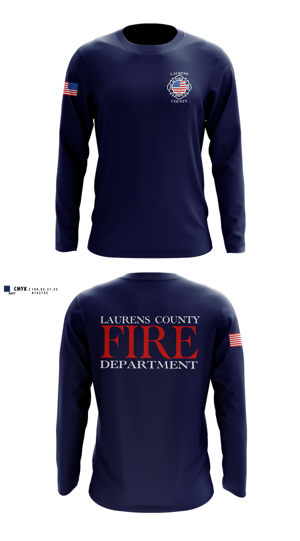 Long Sleeve Performance Shirt, Laurens County Fire Department, Fire Department, Teamtime, Team time, sublimation, custom sports apparel, team uniforms, spirit wear, spiritwear, sports uniforms, custom shirts, team store, custom team store, fundraiser sports, apparel fundraiser