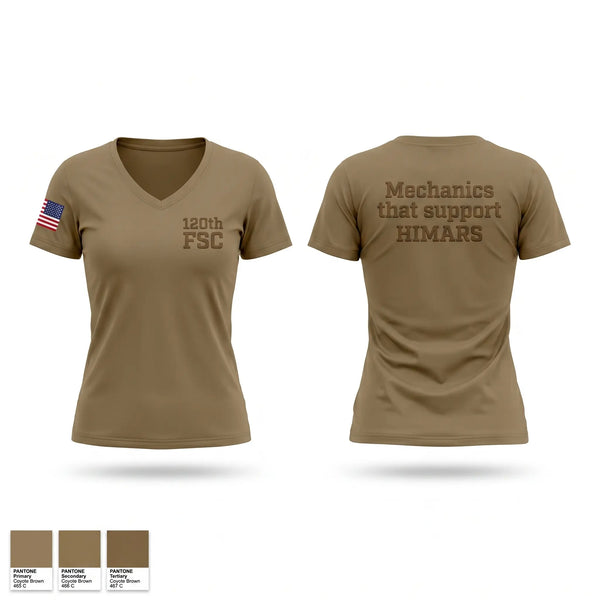 Womens Short Sleeve Vneck Shirt, 120th FSC, National Guard, Teamtime, Team time, sublimation, custom sports apparel, team uniforms, spirit wear, spiritwear, sports uniforms, custom shirts, team store, custom team store, fundraiser sports, apparel fundraiser