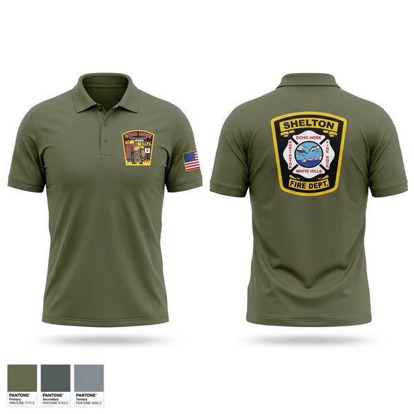 Short Sleeve Performance Polo, Echo Hose H&L Co. 1, Fire Department, Teamtime, Team time, sublimation, custom sports apparel, team uniforms, spirit wear, spiritwear, sports uniforms, custom shirts, team store, custom team store, fundraiser sports, apparel fundraiser