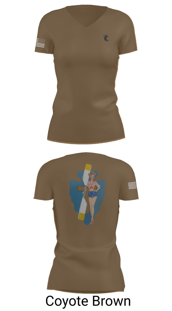 Womens Short Sleeve Vneck Shirt, B Co 1/114th Maintenance, Army, Teamtime, Team time, sublimation, custom sports apparel, team uniforms, spirit wear, spiritwear, sports uniforms, custom shirts, team store, custom team store, fundraiser sports, apparel fundraiser