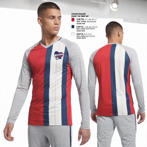 Womens Long Sleeve Vneck Shirt, Wisconsin Youth Soccer Association, Men's Soccer, Teamtime, Team time, sublimation, custom sports apparel, team uniforms, spirit wear, spiritwear, sports uniforms, custom shirts, team store, custom team store, fundraiser sports, apparel fundraiser