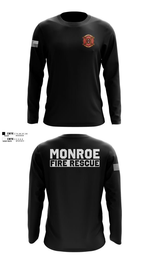 Long Sleeve Performance Shirt, Monroe Fire Rescue, Fire Department, Teamtime, Team time, sublimation, custom sports apparel, team uniforms, spirit wear, spiritwear, sports uniforms, custom shirts, team store, custom team store, fundraiser sports, apparel fundraiser