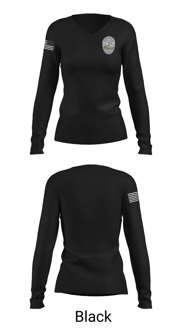 Womens Long Sleeve Vneck Shirt, Conover PD, Police, Teamtime, Team time, sublimation, custom sports apparel, team uniforms, spirit wear, spiritwear, sports uniforms, custom shirts, team store, custom team store, fundraiser sports, apparel fundraiser