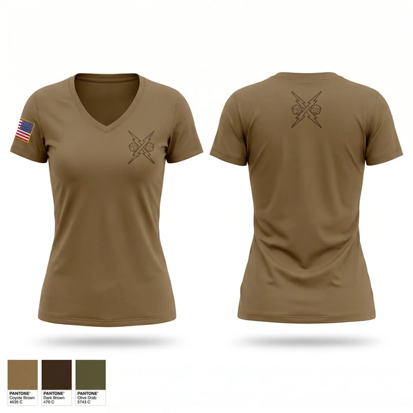 Womens Short Sleeve Vneck Shirt, 213 FSC, National Guard, Teamtime, Team time, sublimation, custom sports apparel, team uniforms, spirit wear, spiritwear, sports uniforms, custom shirts, team store, custom team store, fundraiser sports, apparel fundraiser