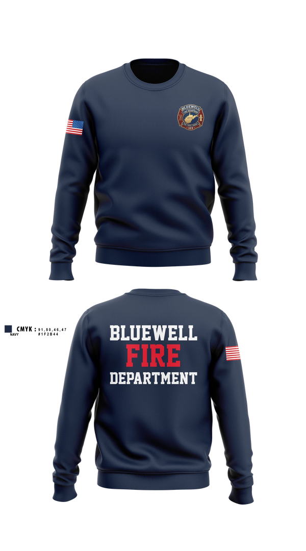 Crew Neck Sweatshirt, Bluewell Volunteer Fire Department, Fire Department, Teamtime, Team time, sublimation, custom sports apparel, team uniforms, spirit wear, spiritwear, sports uniforms, custom shirts, team store, custom team store, fundraiser sports, apparel fundraiser