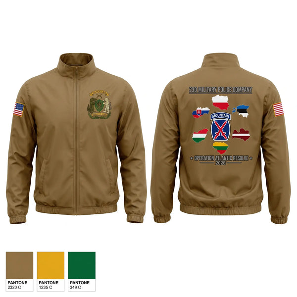 Windbreaker, 23D Military Police Company Deployment 2026, Army, Teamtime, Team time, sublimation, custom sports apparel, team uniforms, spirit wear, spiritwear, sports uniforms, custom shirts, team store, custom team store, fundraiser sports, apparel fundraiser