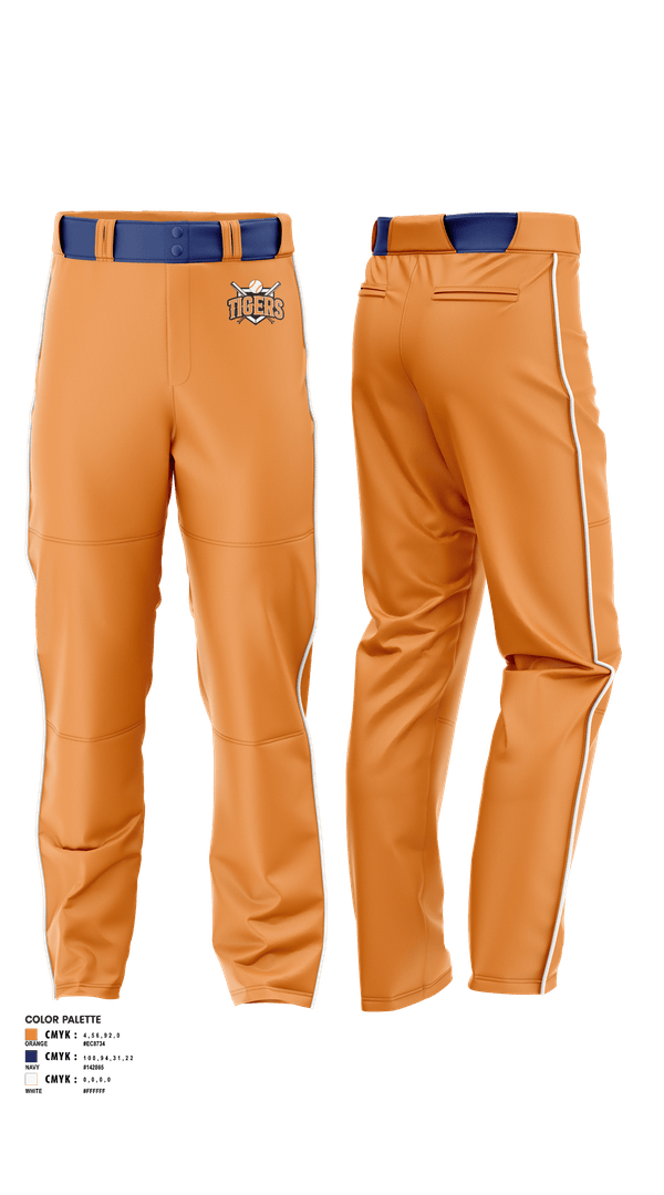 Baseball Pants, Malone Tigers, Baseball, Teamtime, Team time, sublimation, custom sports apparel, team uniforms, spirit wear, spiritwear, sports uniforms, custom shirts, team store, custom team store, fundraiser sports, apparel fundraiser