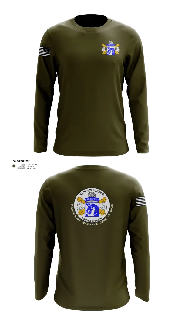 Long Sleeve Performance Shirt, XVIII Airborne Corps G34 FIRES, Army, Teamtime, Team time, sublimation, custom sports apparel, team uniforms, spirit wear, spiritwear, sports uniforms, custom shirts, team store, custom team store, fundraiser sports, apparel fundraiser