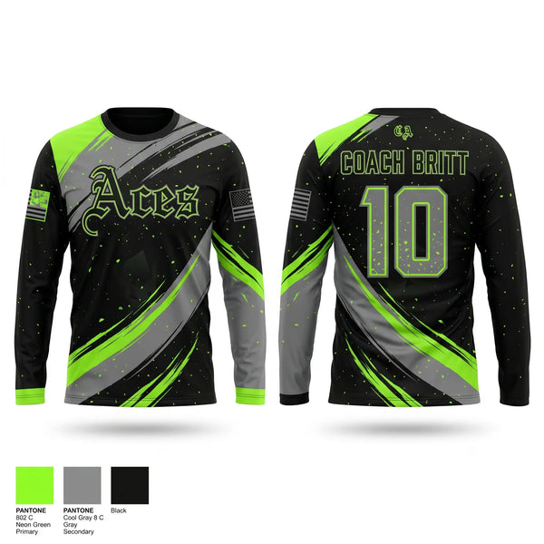 Long Sleeve Performance Shirt, Cosmo Aces, Baseball, Teamtime, Team time, sublimation, custom sports apparel, team uniforms, spirit wear, spiritwear, sports uniforms, custom shirts, team store, custom team store, fundraiser sports, apparel fundraiser