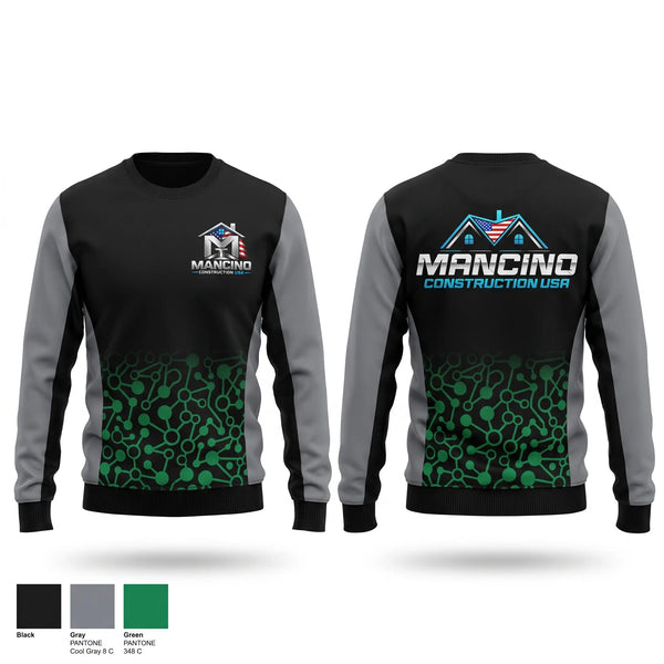 Crew Neck Sweatshirt, Mancino construction USA, , Teamtime, Team time, sublimation, custom sports apparel, team uniforms, spirit wear, spiritwear, sports uniforms, custom shirts, team store, custom team store, fundraiser sports, apparel fundraiser