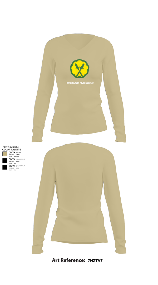 Womens Long Sleeve Vneck Shirt, 88th Military Police Company, , Teamtime, Team time, sublimation, custom sports apparel, team uniforms, spirit wear, spiritwear, sports uniforms, custom shirts, team store, custom team store, fundraiser sports, apparel fundraiser