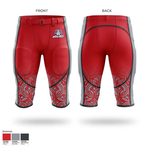 Integrated Football Pants, E.L. Wright Middle School Football, , Teamtime, Team time, sublimation, custom sports apparel, team uniforms, spirit wear, spiritwear, sports uniforms, custom shirts, team store, custom team store, fundraiser sports, apparel fundraiser