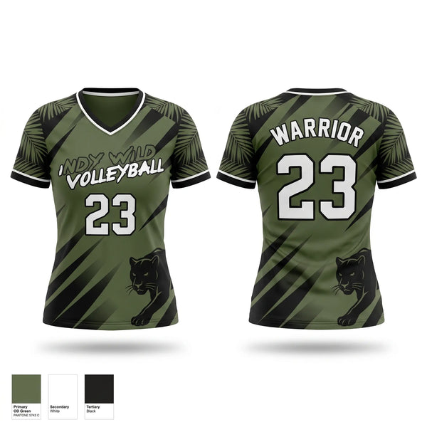Womens Short Sleeve Vneck Shirt, Indy Wild, Men's Volleyball, Teamtime, Team time, sublimation, custom sports apparel, team uniforms, spirit wear, spiritwear, sports uniforms, custom shirts, team store, custom team store, fundraiser sports, apparel fundraiser