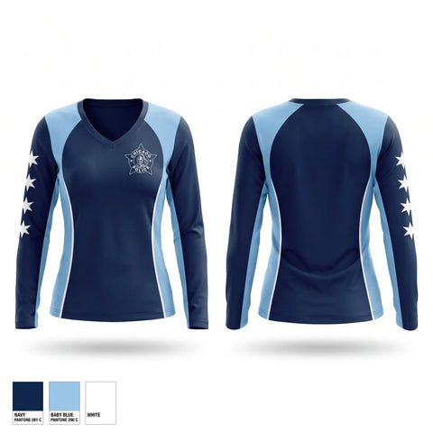 Womens Long Sleeve Vneck Shirt, Chicago Police Lady Knights, Softball, Teamtime, Team time, sublimation, custom sports apparel, team uniforms, spirit wear, spiritwear, sports uniforms, custom shirts, team store, custom team store, fundraiser sports, apparel fundraiser