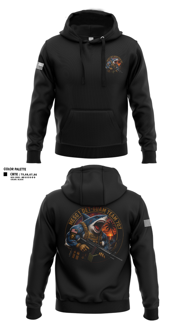 Hoodie, MESG-1 DET GUAM TEAM 707, Navy, Teamtime, Team time, sublimation, custom sports apparel, team uniforms, spirit wear, spiritwear, sports uniforms, custom shirts, team store, custom team store, fundraiser sports, apparel fundraiser