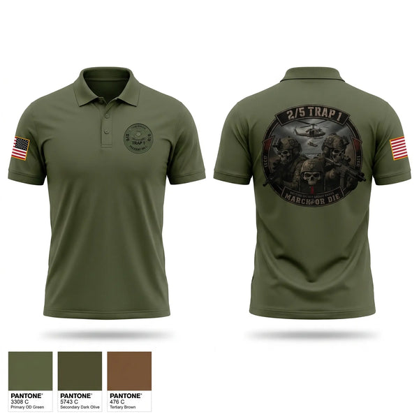 Short Sleeve Performance Polo, 2/5 TRAP 1, Marines, Teamtime, Team time, sublimation, custom sports apparel, team uniforms, spirit wear, spiritwear, sports uniforms, custom shirts, team store, custom team store, fundraiser sports, apparel fundraiser